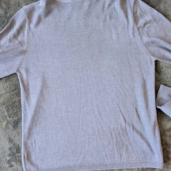 100% Silk Mockneck Turtleneck Navy Quiet Luxury Old Money Prep Academia Medium - Picture 3 of 9